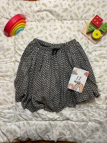 jupe doublée à motifs gris et jaune 12 ans okaidi