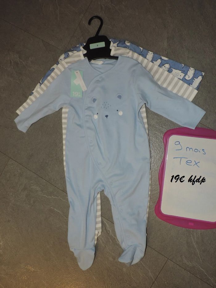 3 pyjamas tex taille 9 mois neuf
