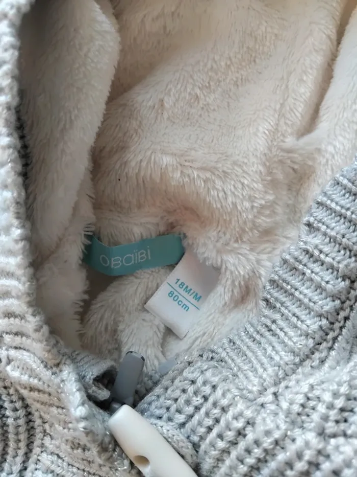 🌞 veste à capuche chaude fille Obaïbi 18 mois - photo numéro 2