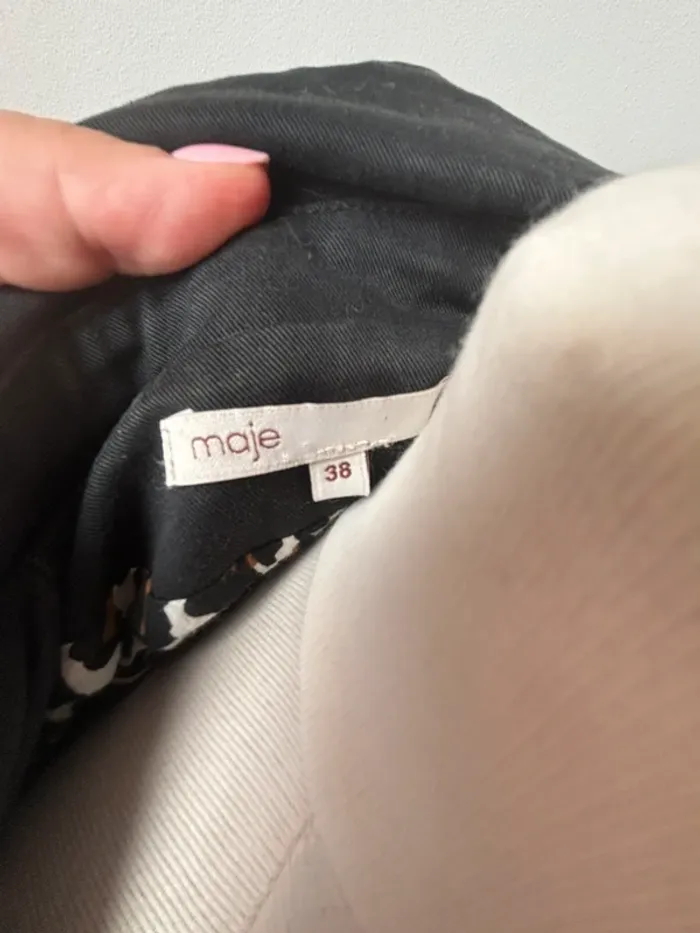 Trench 100% coton noir intérieur léopard - Modèle Koala - Maje - modèle koala- T38 - photo numéro 4