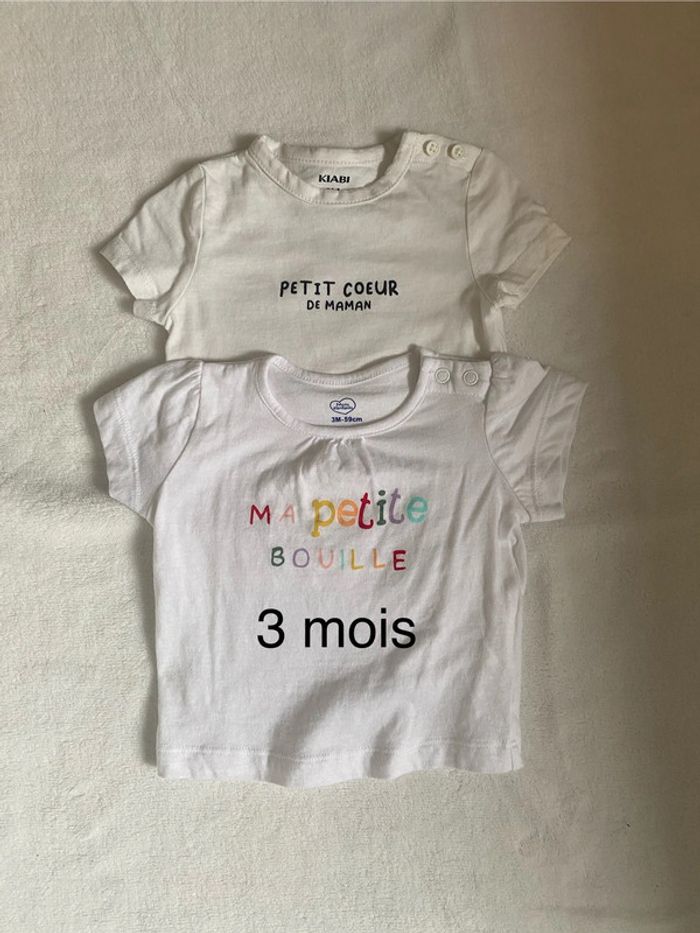 Lot de 2 t-shirt - taille 3 mois