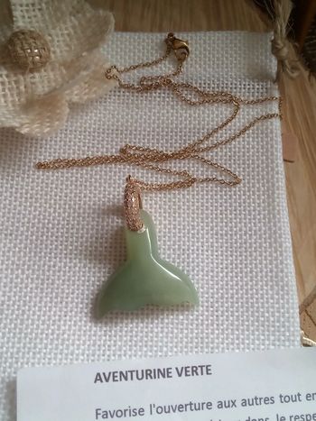 Collier queue de poisson en pierre naturelle d'aventurine