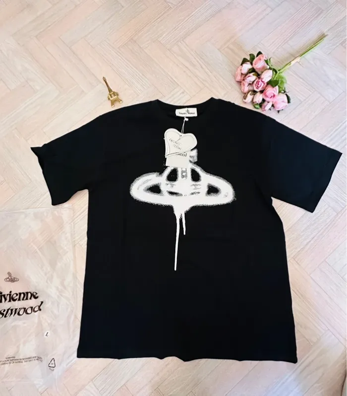 T-shirt Vivienne Westwood noir Sprayorb – Modèle classique unisexe en coton bio – Taille L - photo numéro 5