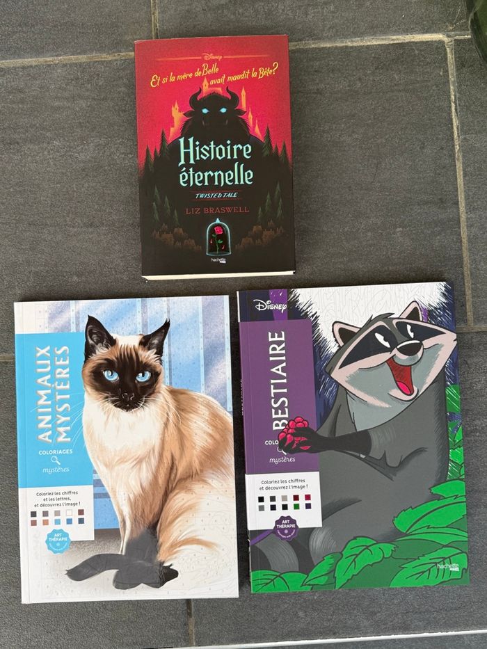 Lot coloriages mystères et Livre Disney Twisted Tale