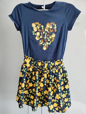 10 ans ensemble été teeshirt et jupe avec ceinture