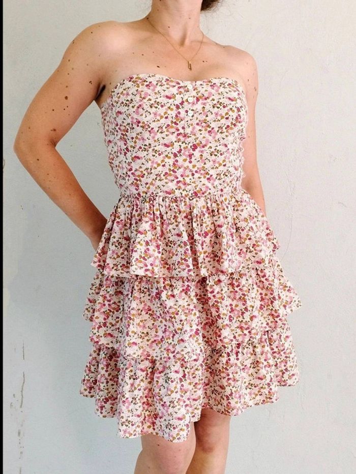 Robe bustier fleurie - Pimkie - Vintage  S = 34 - Très Bon État - photo numéro 3