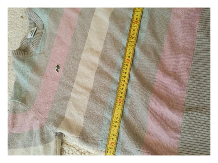 Pull Lacoste pastel à rayures multicolores - vintage doux et cosy -- - photo numéro 8