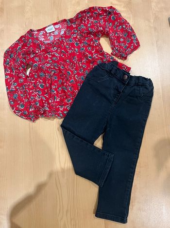 Ensemble chemise+ jean fille 24 mois