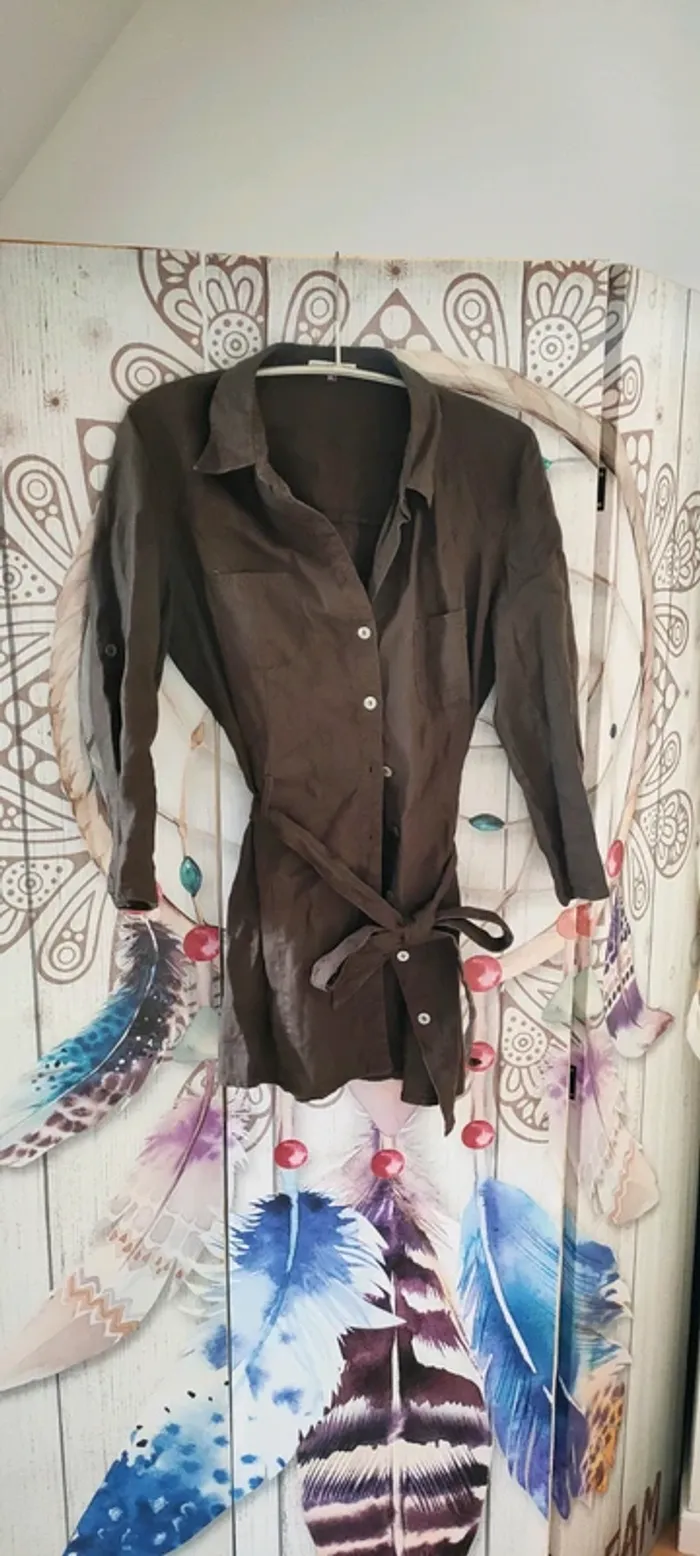 Tunique marron 100% lin, Patrice breal - photo numéro 2