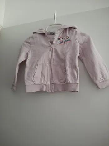 Gilet zippé à capuche Minnie Disney 4 ans rose pâle