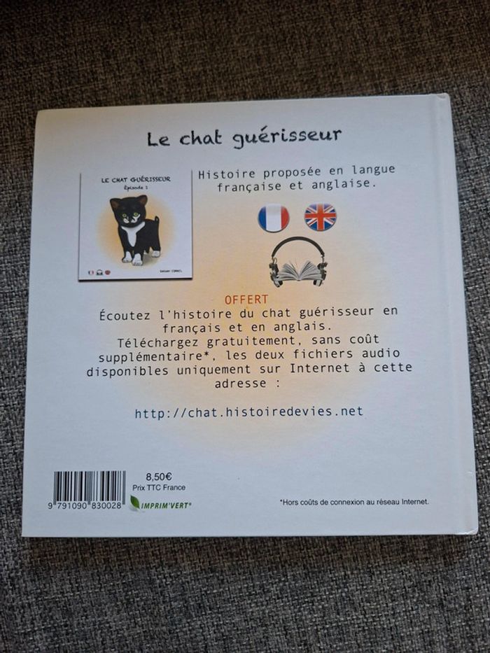 Livres pour enfant en anglais et français Le chat guerisseur - photo numéro 3