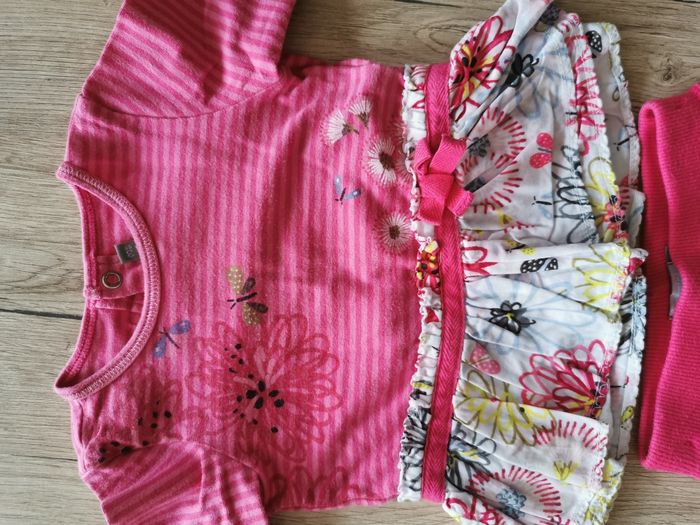 Ensemble rose fleuri pantalon haut manches longues catimini - photo numéro 5