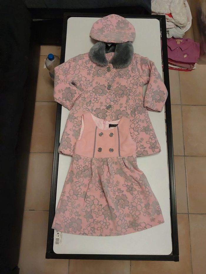 Ensemble chicaprie rose 3 pièces 24 mois