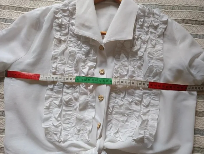 Chemise blouse crop t.38/40 viscose/polyester - photo numéro 5