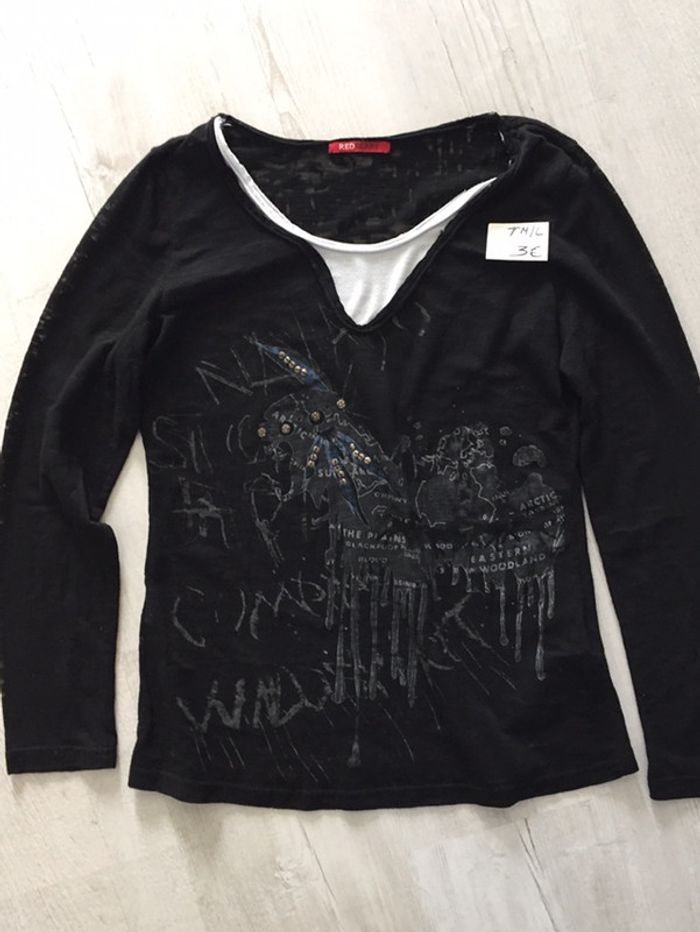 97-Haut noir fantaisie T M/L. 38/40 - photo numéro 3