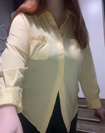 Chemise jaune coton