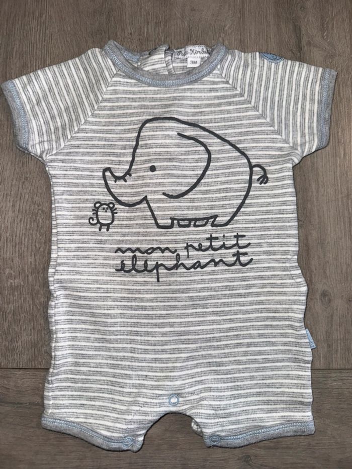 Combishort bébé éléphant