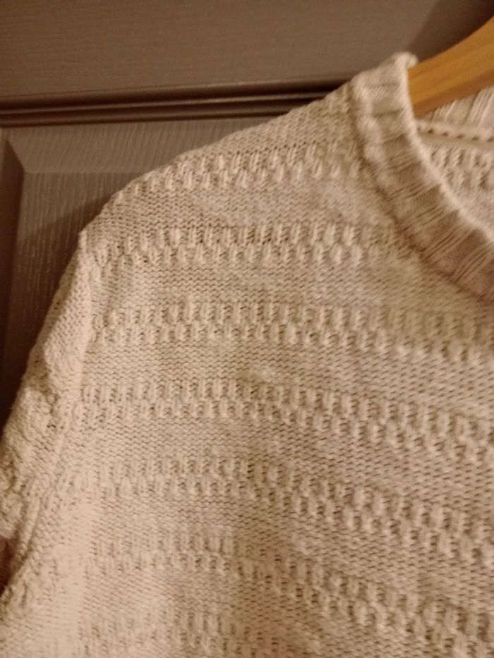 Pull homme taille s mailles blanc cassé c2 - photo numéro 3