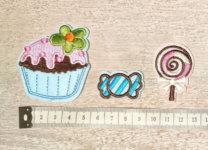 Patch écusson thermocollant lot de 3 friandises sucrées - photo numéro 2