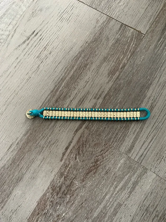 Bracelet doré et turquoise - photo numéro 4