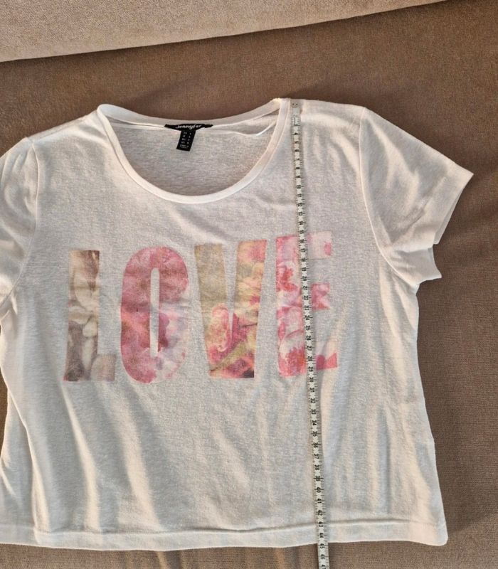 Top court blanc à écriture Love, Jennyfer - photo numéro 7