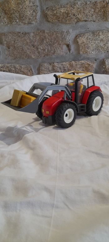 Tracteur rouge et gris playmobil
