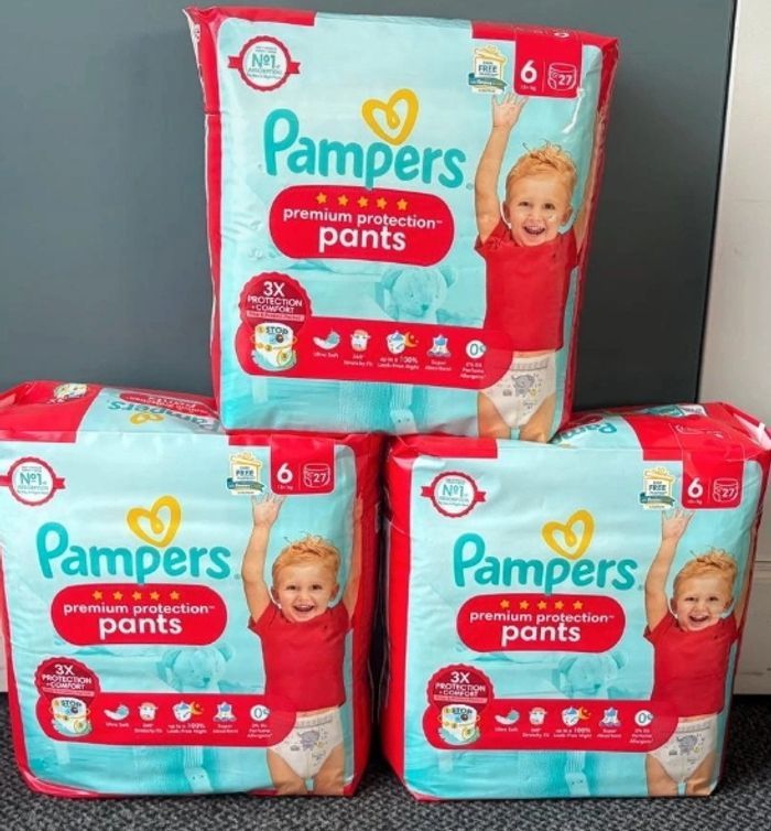 3 paquets Pampers premium protection pants taille 6