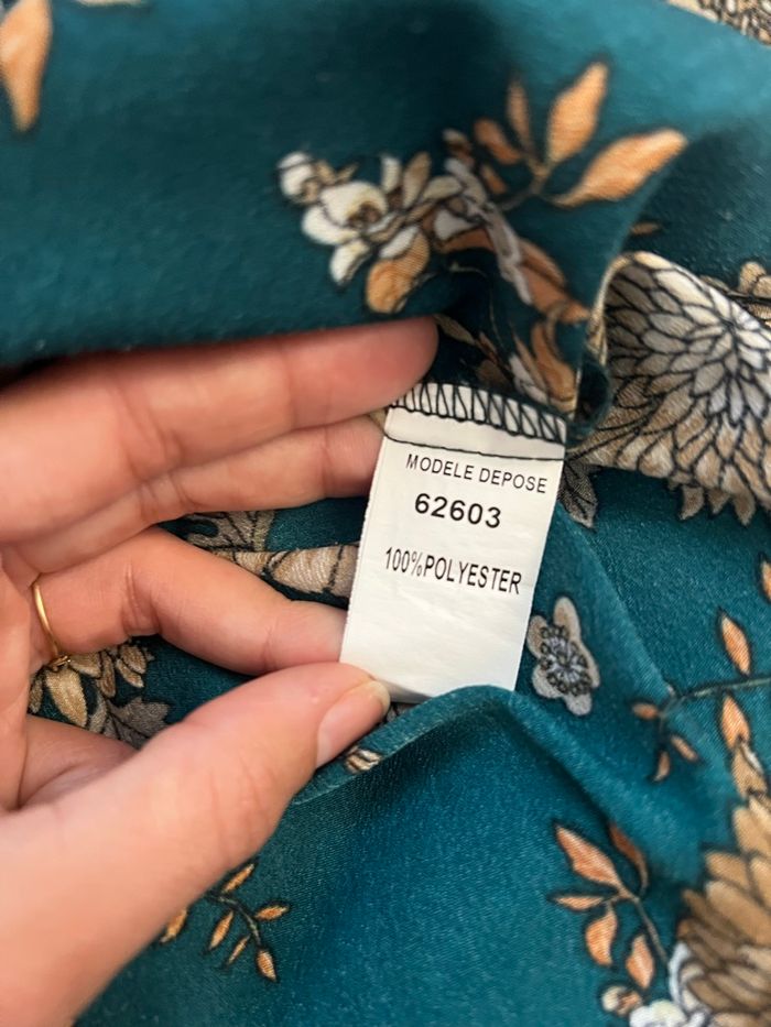 Robe droite manches 3/4 fleurie verte Goa collection - photo numéro 7