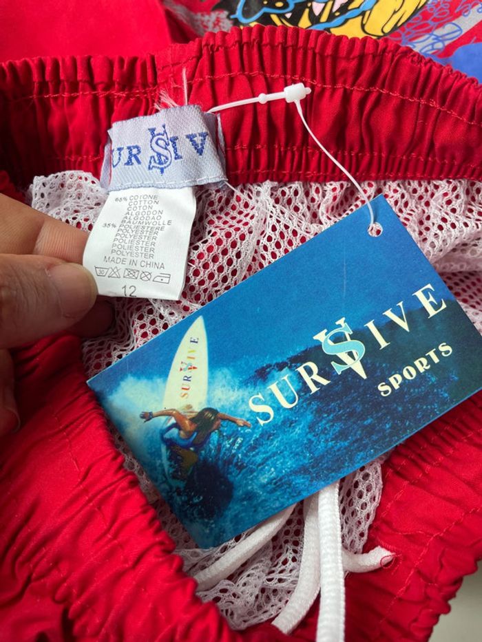 Short de bain rouge taille 12 ans survive sport - photo numéro 5