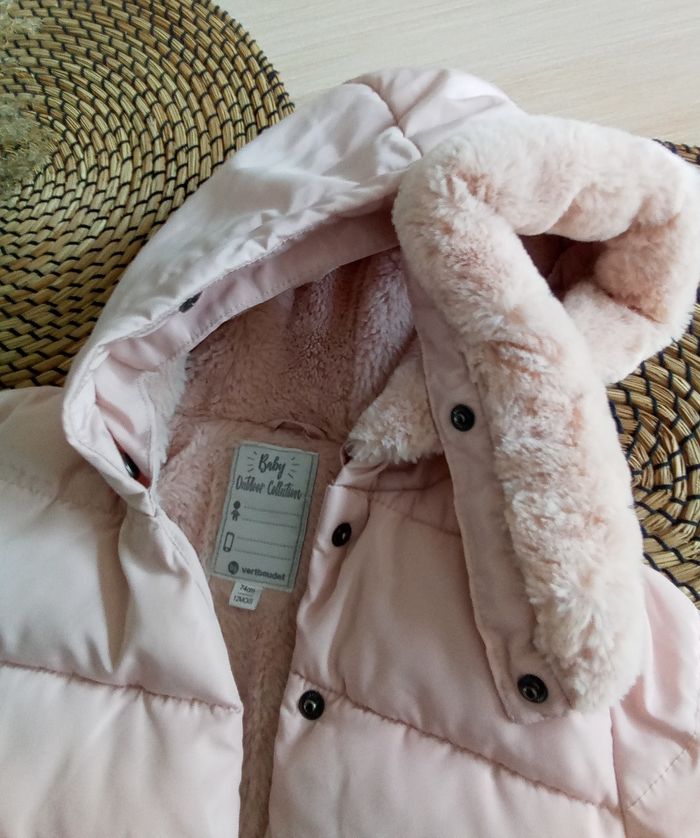 Doudoune rose matelassée à capuche Vert Baudet - photo numéro 6