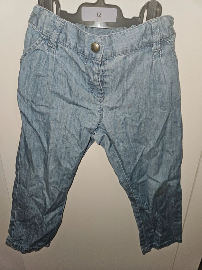 Pantalon léger Petit Bateau - Jean clair - 18 mois (81 cm) - photo numéro 2