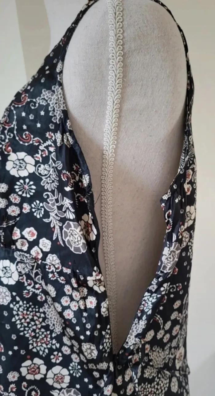 Débardeur fleuri noir, blanc et corail Green Taille 38 - photo numéro 8