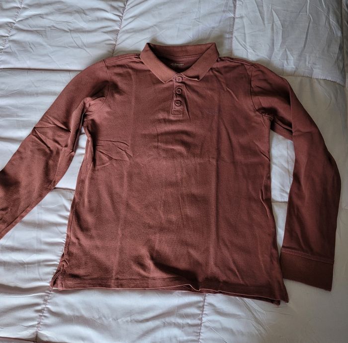 polo manches longues verbaudet marron petit 12ans (3e)