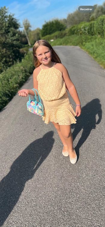 Ensemble Zara été bohème, dentelle 13-14 ans 13 14 top t-shirt cérémonie  jupe