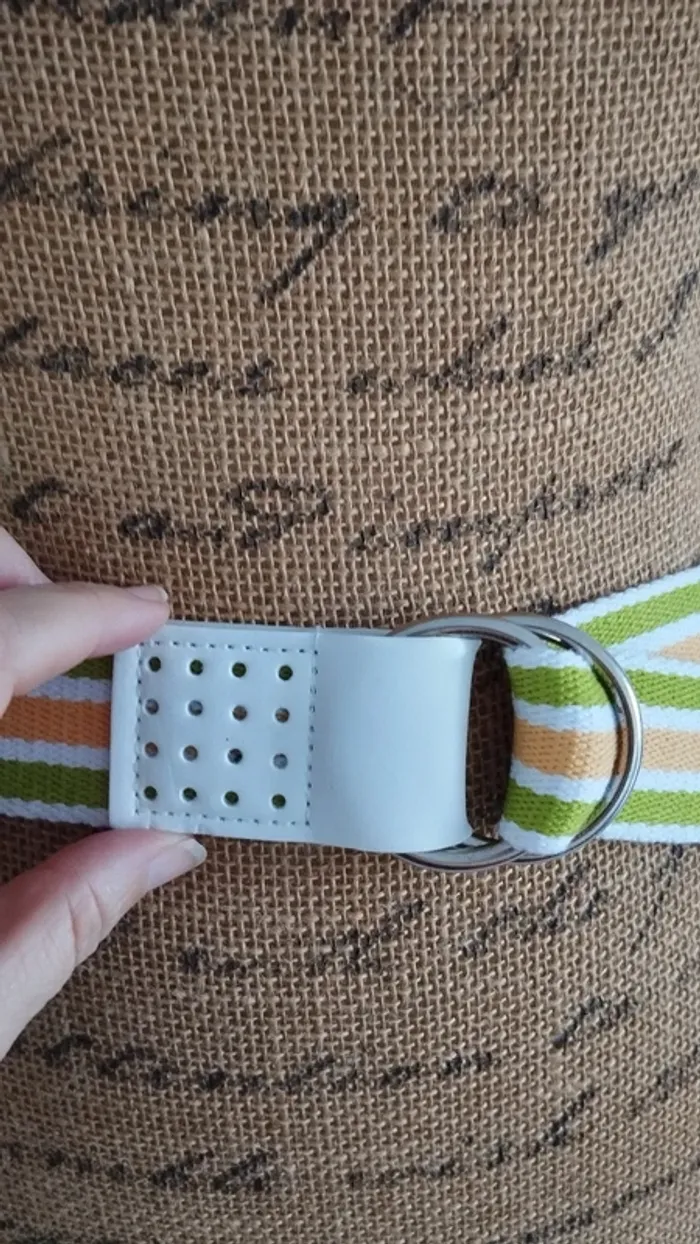 Ceinture ajustable blanche jaune verte mixte - photo numéro 6
