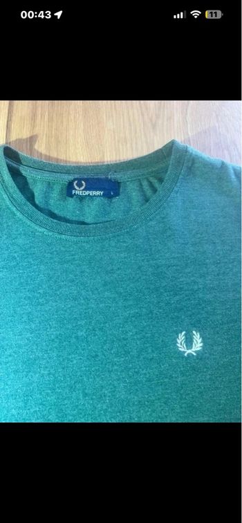 T-shirt Fred Perry vert - Logo brodé