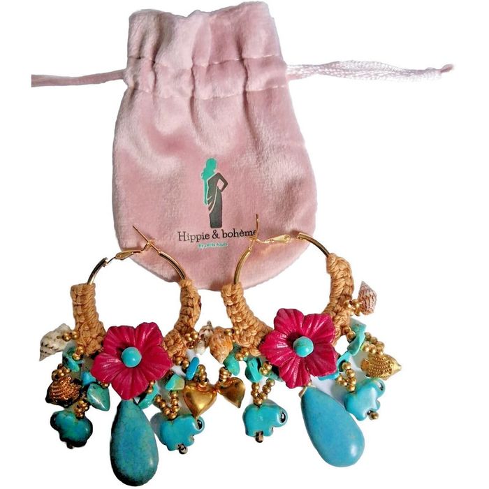 Boucles d'oreilles pendantes marque hippie & bohème by petits hauts