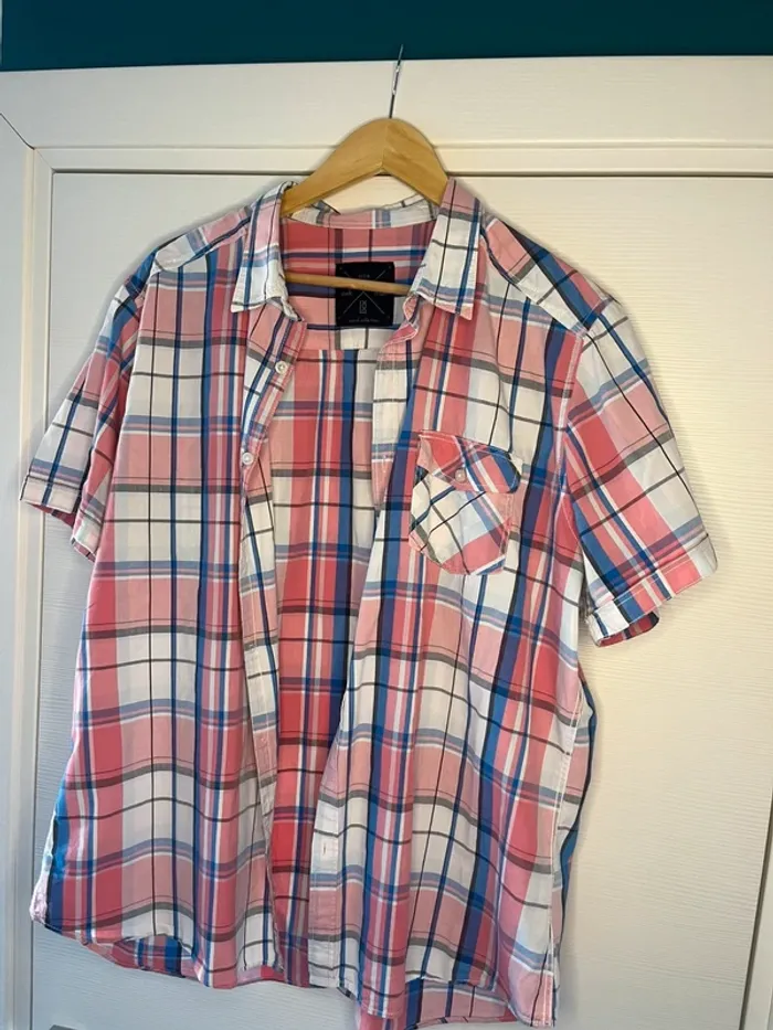 🔹 Chemise à Carreaux Rose, Bleu et Blanc – Kiabi 🔹 - photo numéro 2