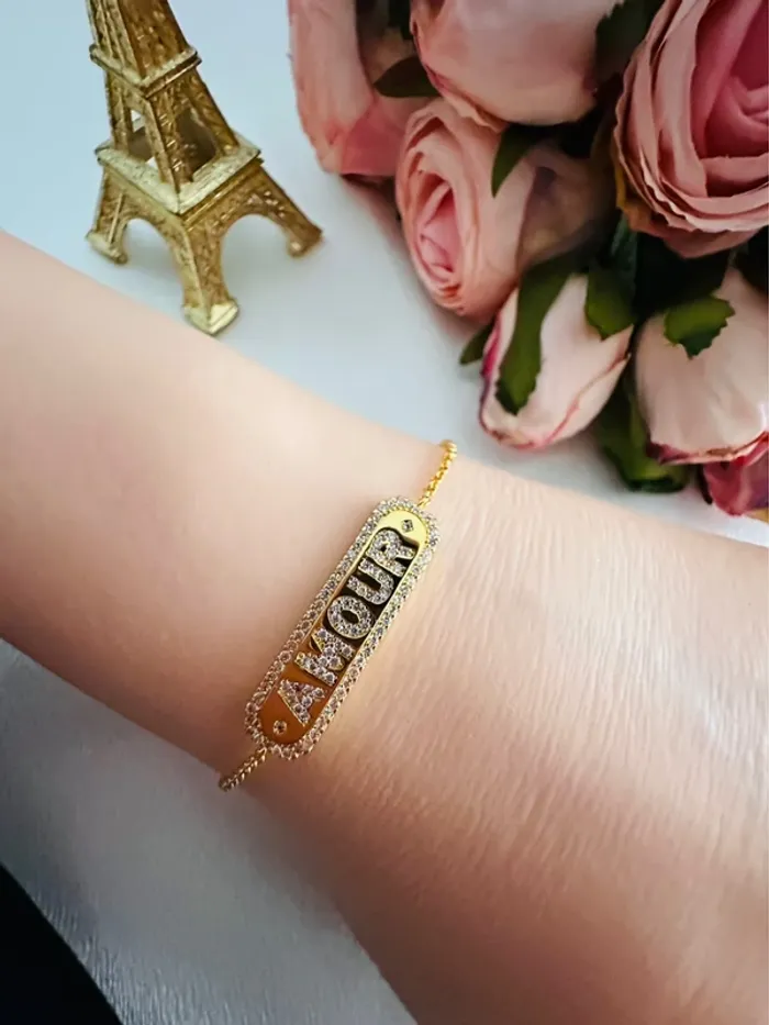 💕Bracelet APM Monaco « amour » doré zircons - photo numéro 5