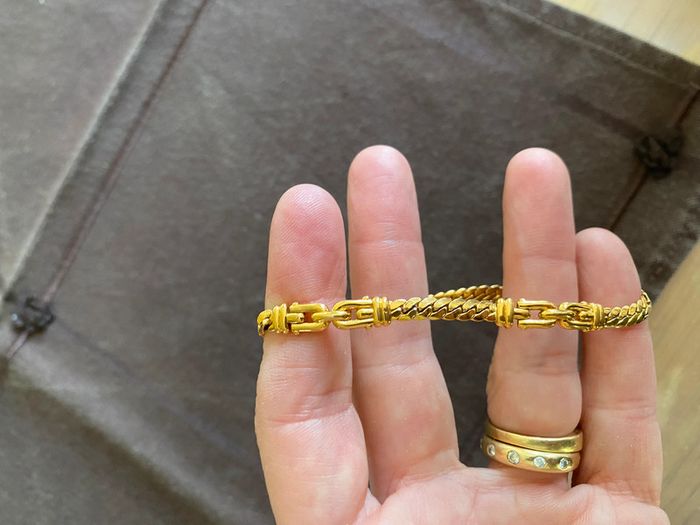 Bracelet vintage en métal doré - photo numéro 6