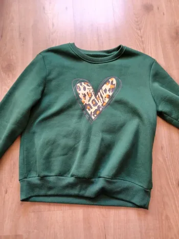 Sweat cœur léopard