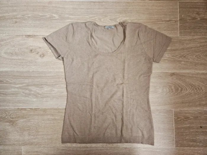 Pull marron manche courte