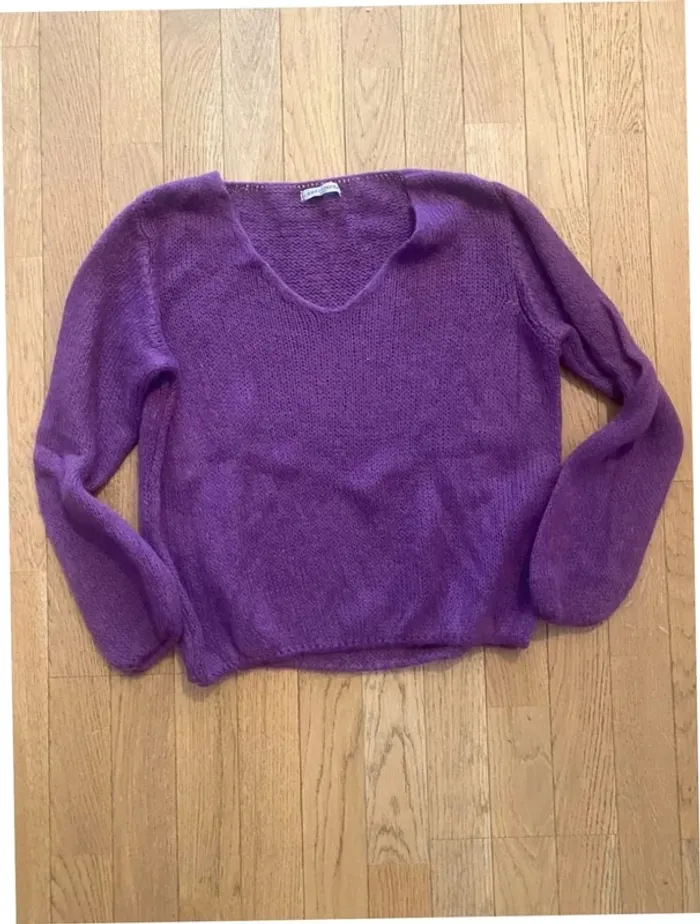 Pull en baby alpaga violet Andromede taille M - photo numéro 2