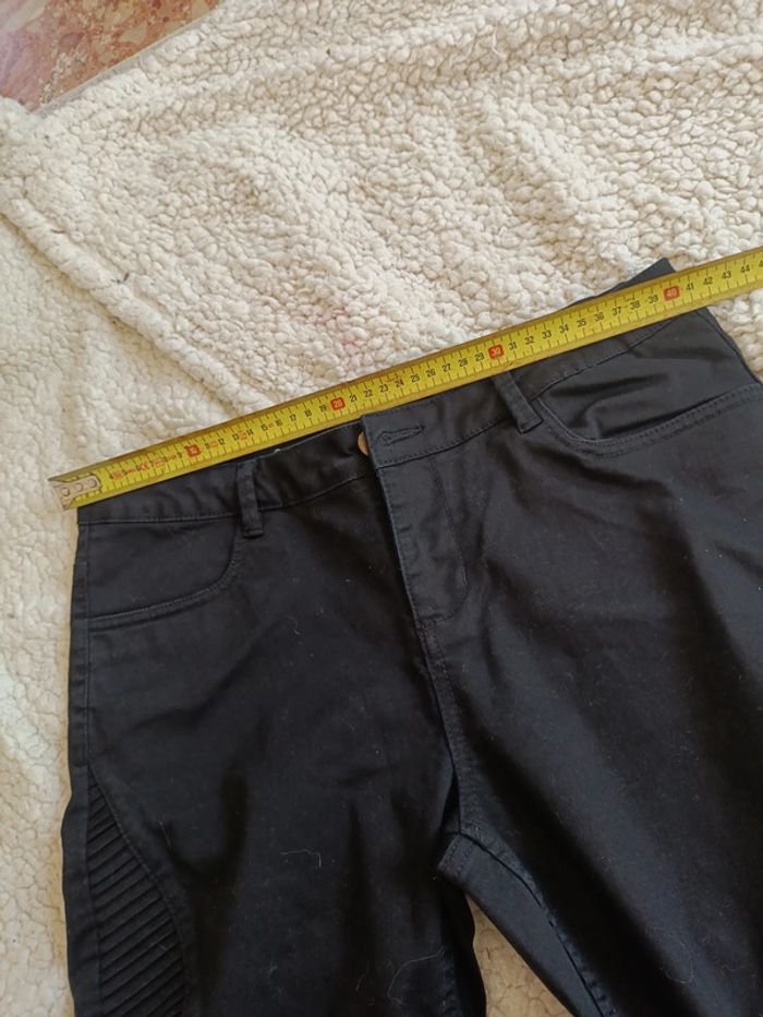 Pantalon noir slim à détails biker – GÉMO – taille 42 grunge gothique vintage - photo numéro 7