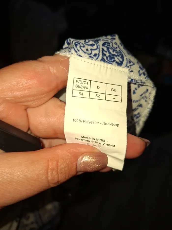 Tunique légère blanche motifs bleus - photo numéro 7