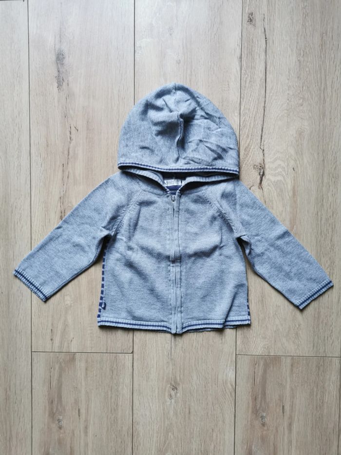 Gilet capuche gris Obaïbi 18 mois - photo numéro 2