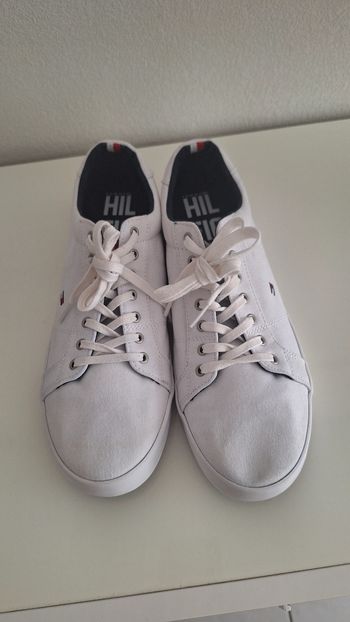 Baskets basses en tissu blanc Tommy hilfiger