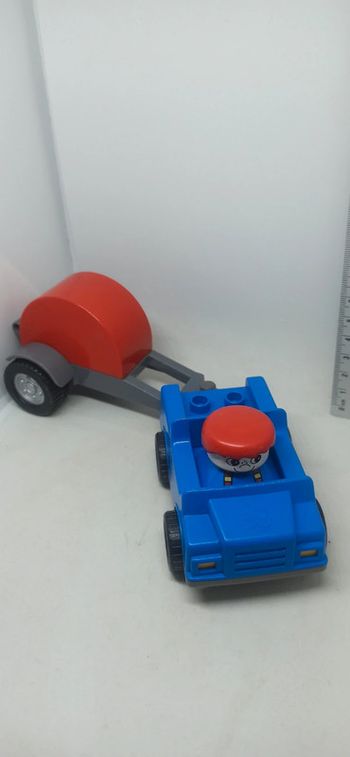 Véhicule voiture avec remorque lego duplo
