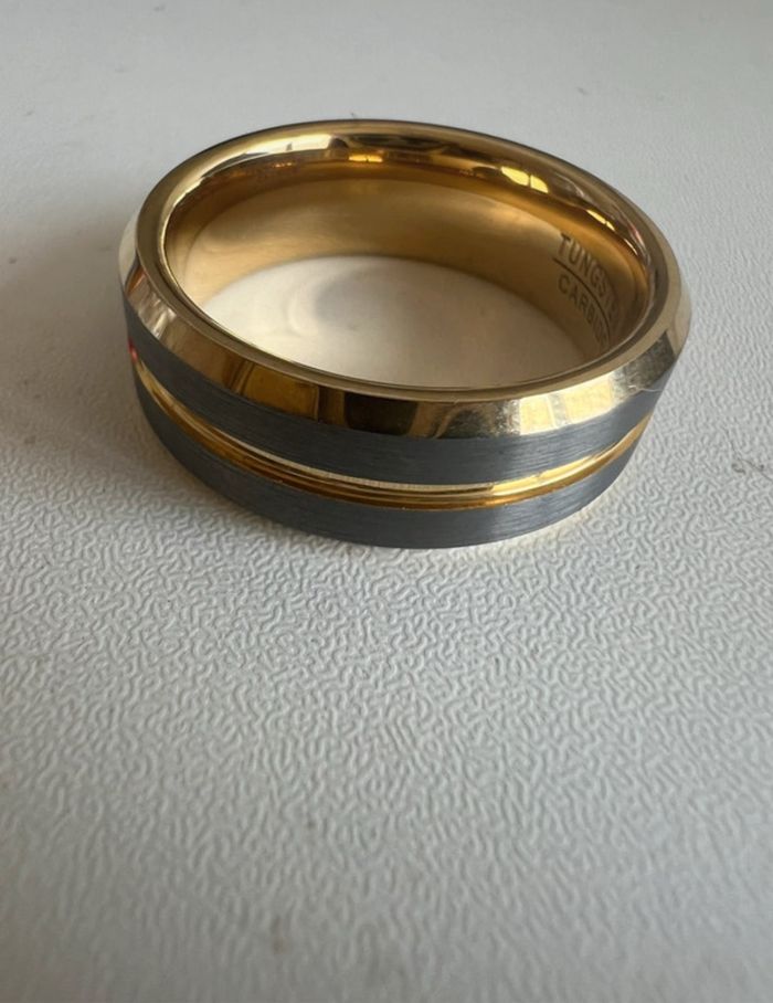 Bague en tungstène homme doré or jaune argenté gris bijoux argent homme doré or 17.8g - photo numéro 6