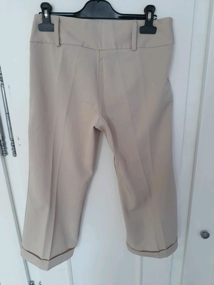 Pantacourt femme beige T2 - photo numéro 3